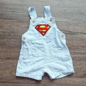Dc Comics Superman Blue Striped Baby One Piece Size 6 To 9 Month